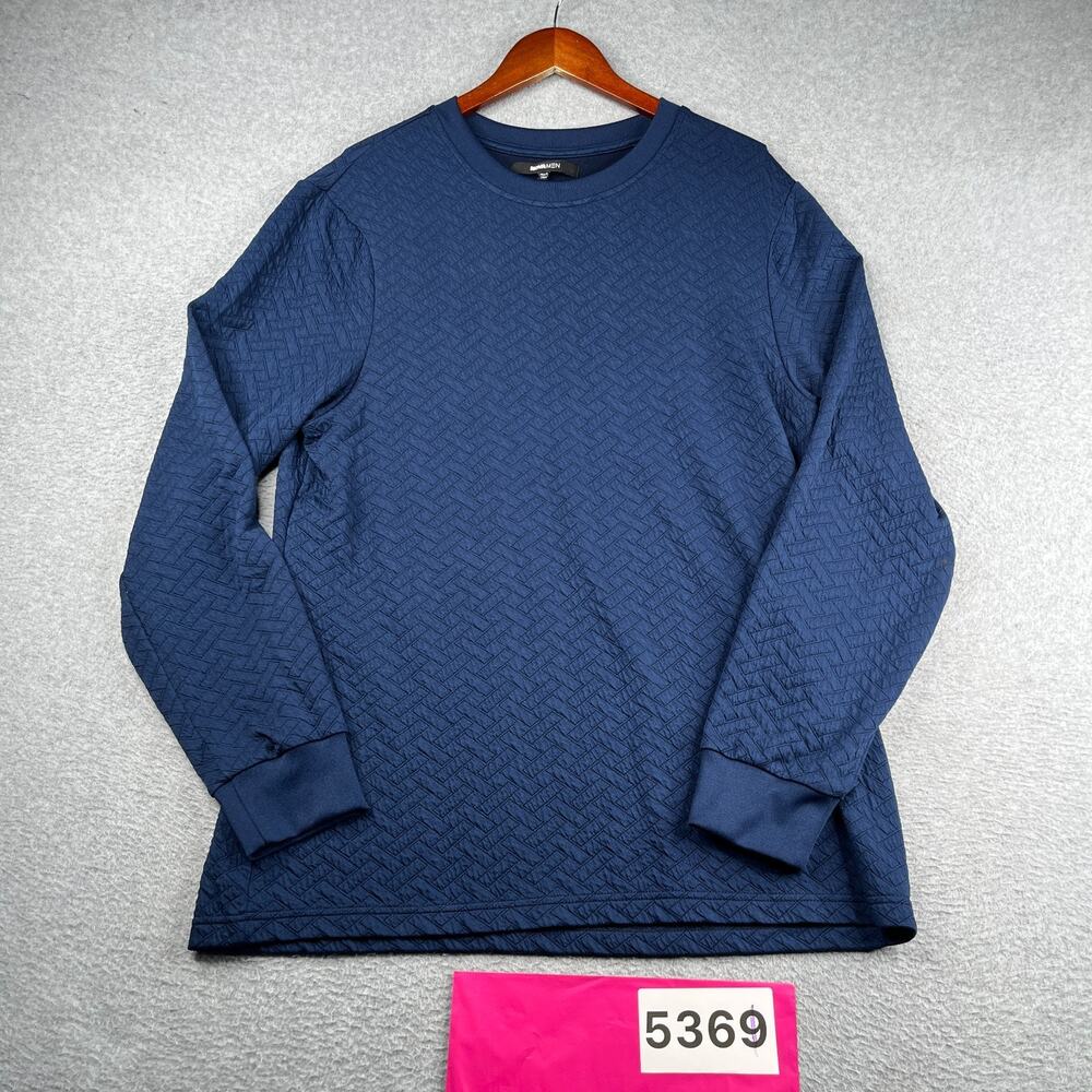 Nova Men Lightweight Mens Long Sleeve Sweatshirt Casual Navy Blue Pullover Large
